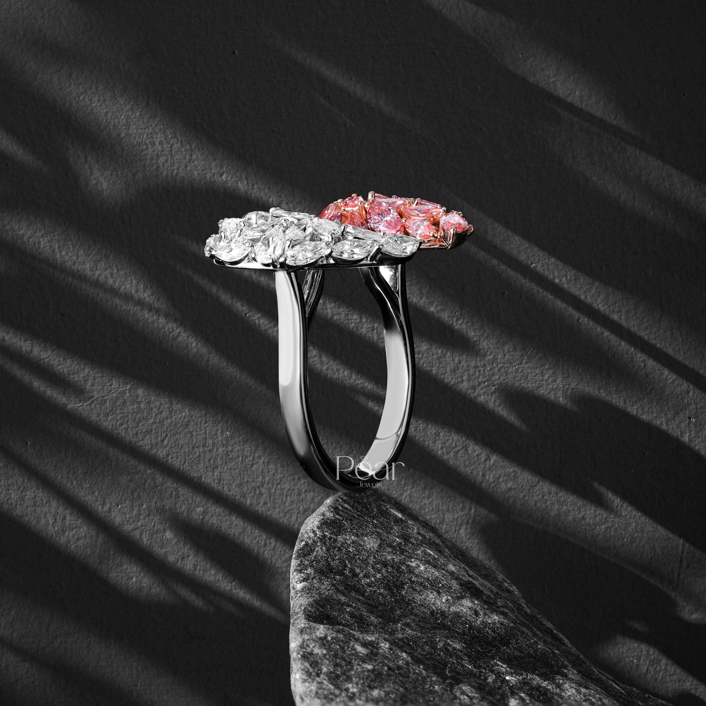 Marquise & Pear LabGrown Diamond Fancy Flower Engagement Ring - Pear Jewels