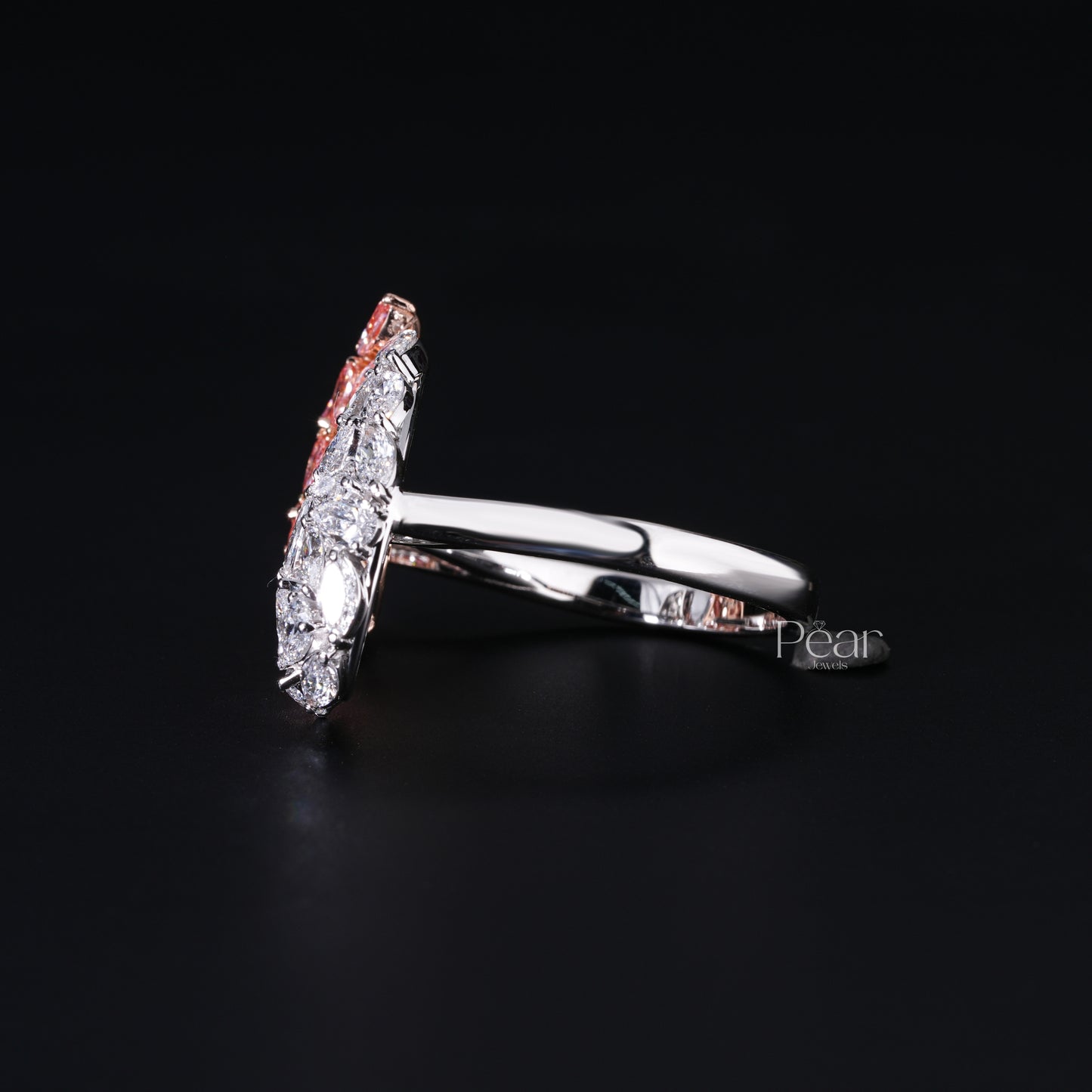 Marquise & Pear LabGrown Diamond Fancy Flower Engagement Ring - Pear Jewels