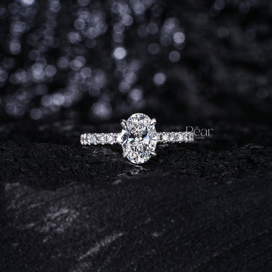 1.5Ct Oval Labgrown Diamond Engagement Ring - Pear Jewels