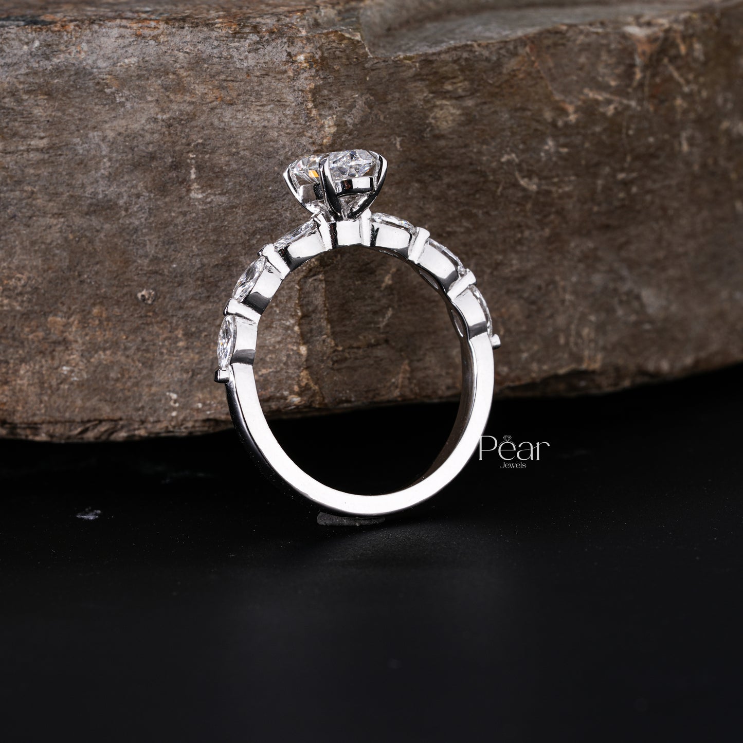 Seven-Stone Oval & Marquise Lab-Grown Diamond Ring - Pear Jewels