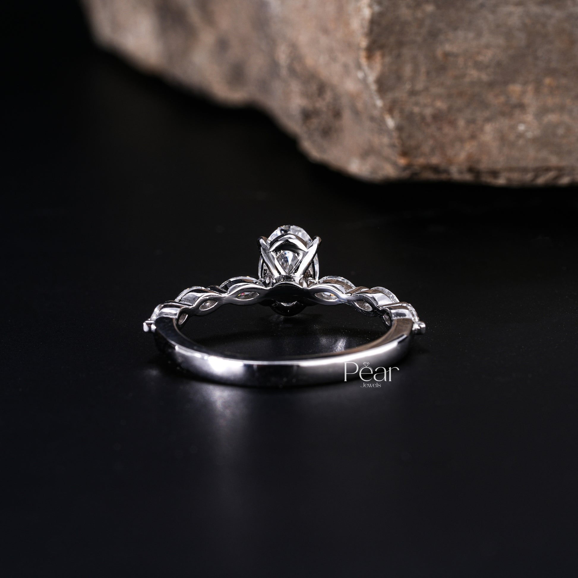 Seven-Stone Oval & Marquise Lab-Grown Diamond Ring - Pear Jewels