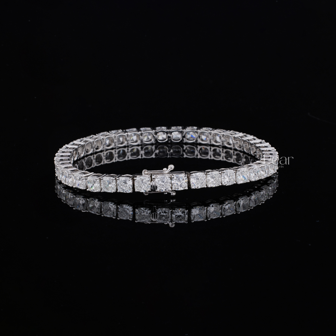Cushion Lab Grown Diamond Tennis Bracelet - Pear Jewels