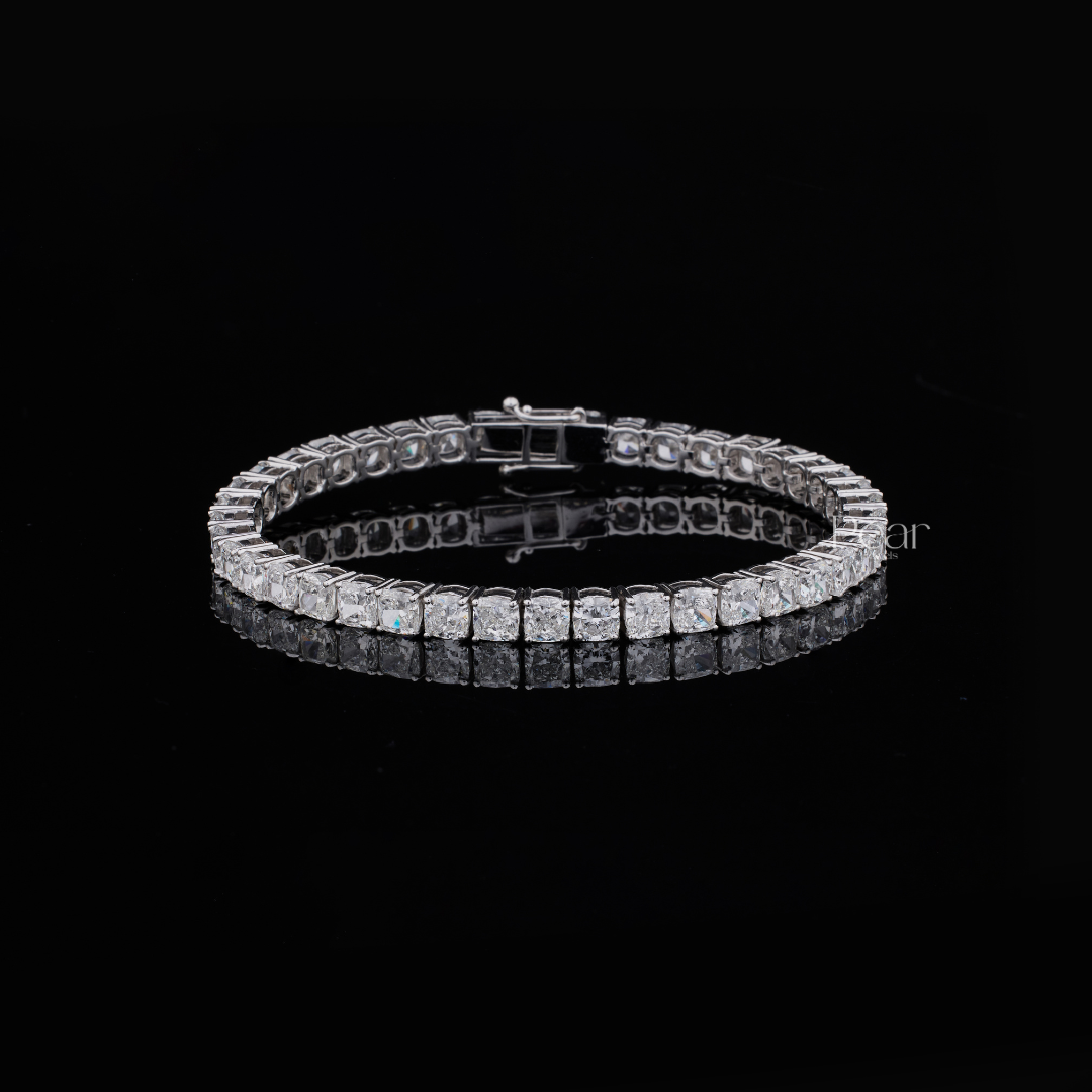 Cushion Lab Grown Diamond Tennis Bracelet - Pear Jewels
