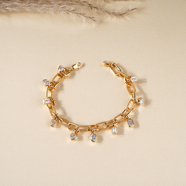 Chain Multi-Shape Diamond Bracelet - Pear Jewels