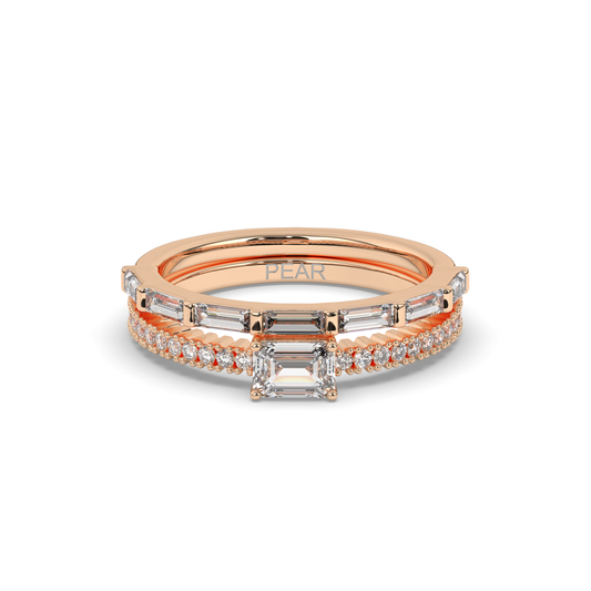 Vintage Baguette Lab-grown Diamond Wedding Band - Pear Jewels
