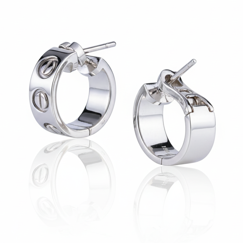 White Gold Hoop Earring - PearJewels Australia