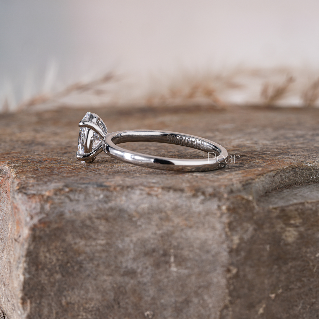 1ct Oval Solitaire Natural Diamond Engagement Ring - PearJewels Australia