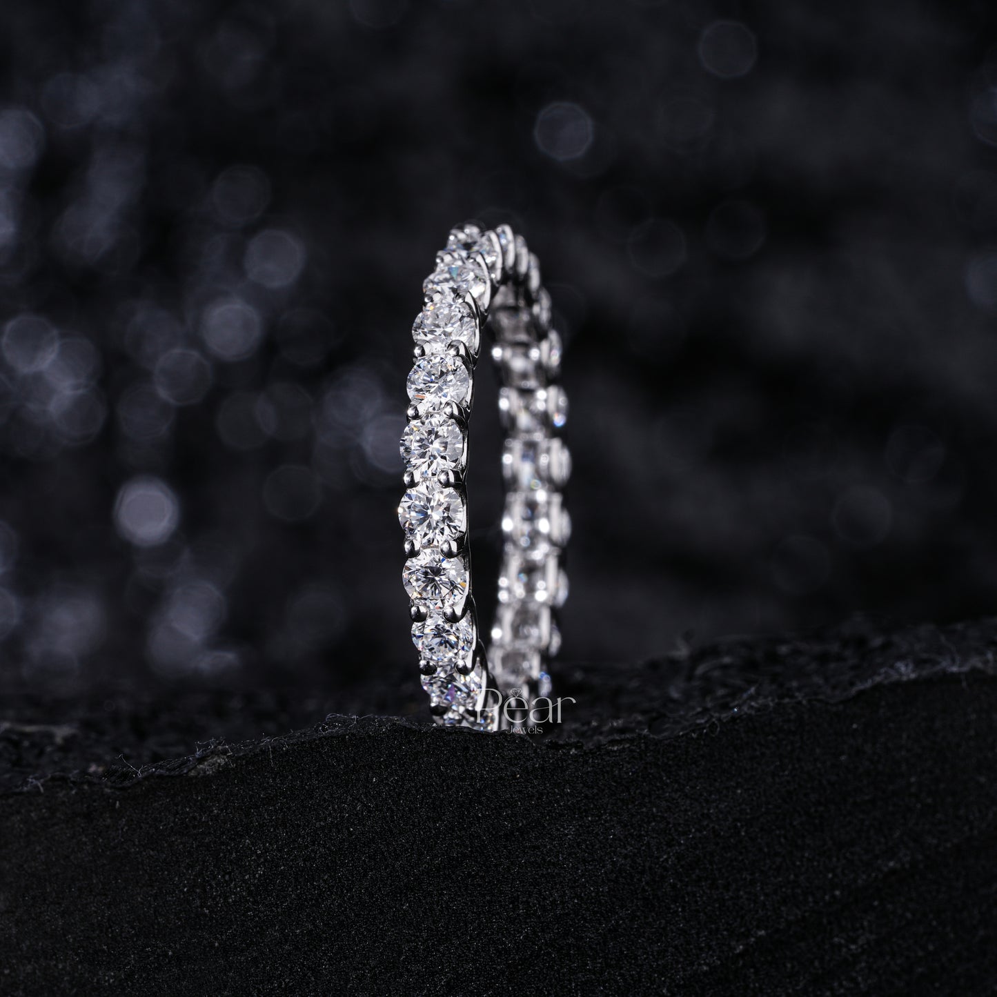 0.06Ct Round Full Eternity LabGrown Diamonds Wedding Band - Pear Jewels