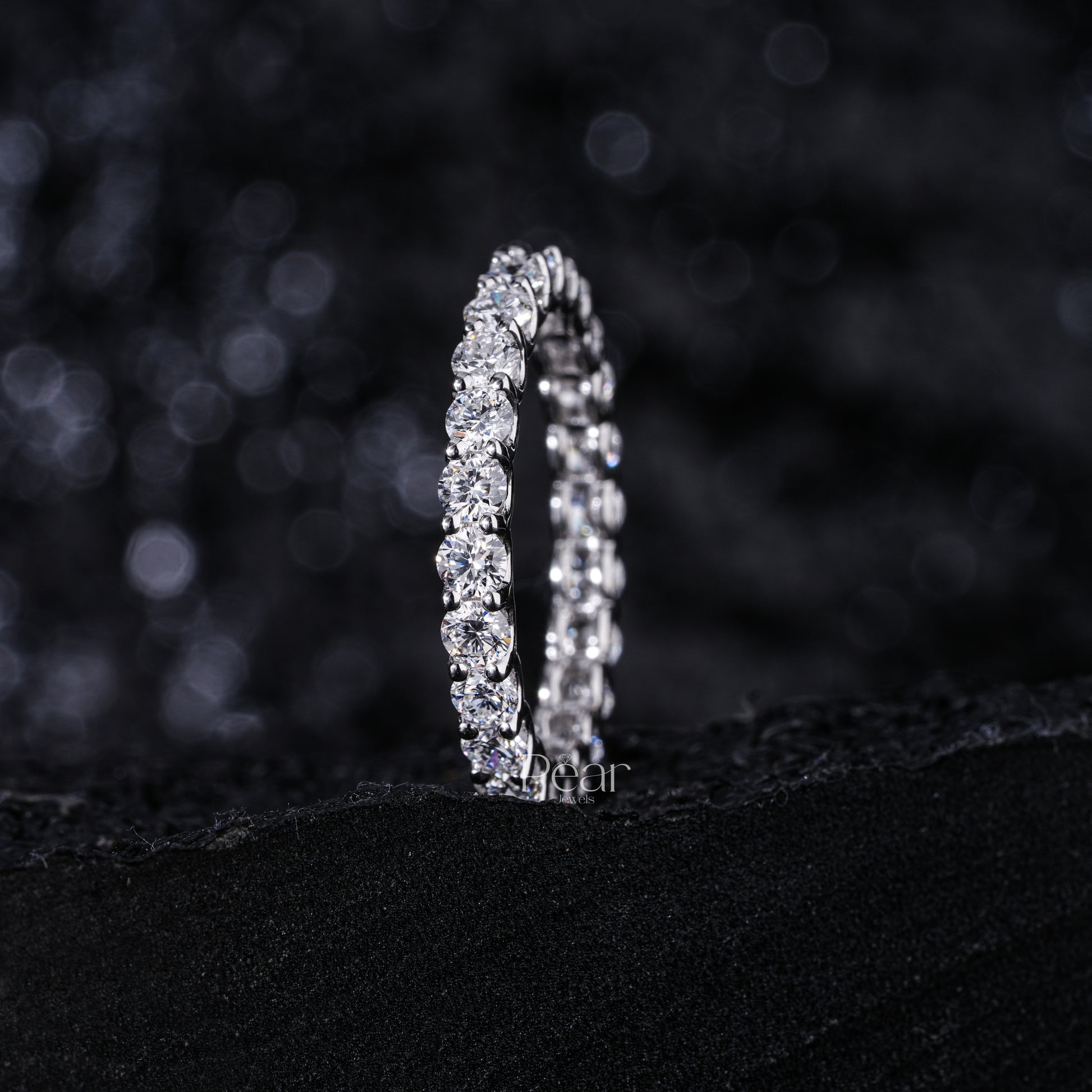 0.06Ct Round Full Eternity LabGrown Diamonds Wedding Band - Pear Jewels