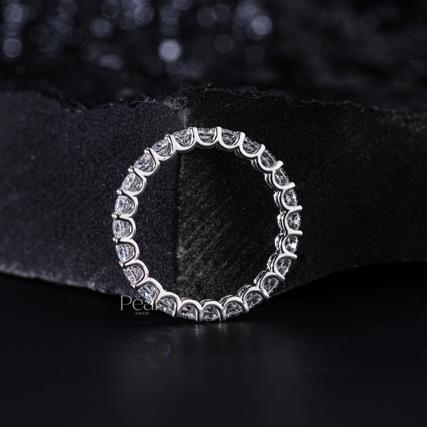 0.06Ct Round Full Eternity LabGrown Diamonds Wedding Band - Pear Jewels