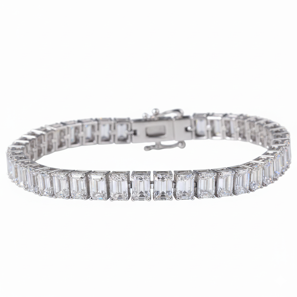 0.7ct Emerald Tennis Labgrown Diamond Bracelet