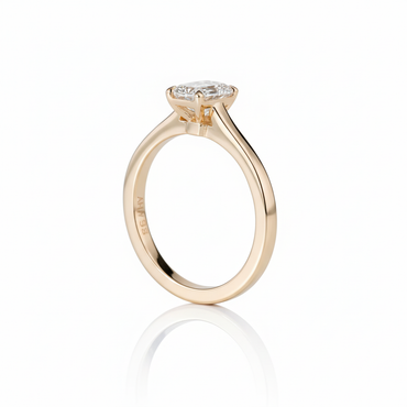 0.8ct Emerald Natural Diamond Solitaire Engagement Ring