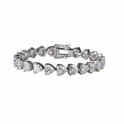 0.8ct Heart Shape Tennis Labgrown Diamond Bracelet