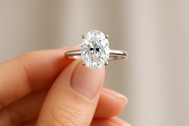 1.25ct Oval Solitaire Labgrown Diamond Ring - in hand
