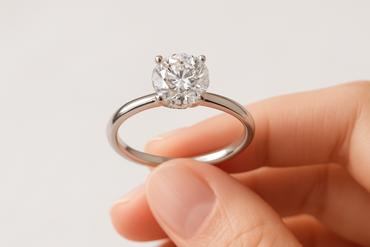 1.2Ct Round Solitaire Labgrown Diamond Engagement Ring - in hand