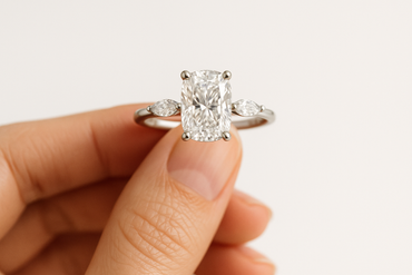 1.5ct Elongated Cushion & Marquise Labgrown Diamond Ring - in hand