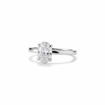 1ct Oval Solitaire Natural Diamond Engagement Ring