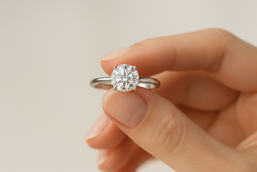 2.0Ct Round Solitaire Labgrown Diamond Engagement Ring - in hand