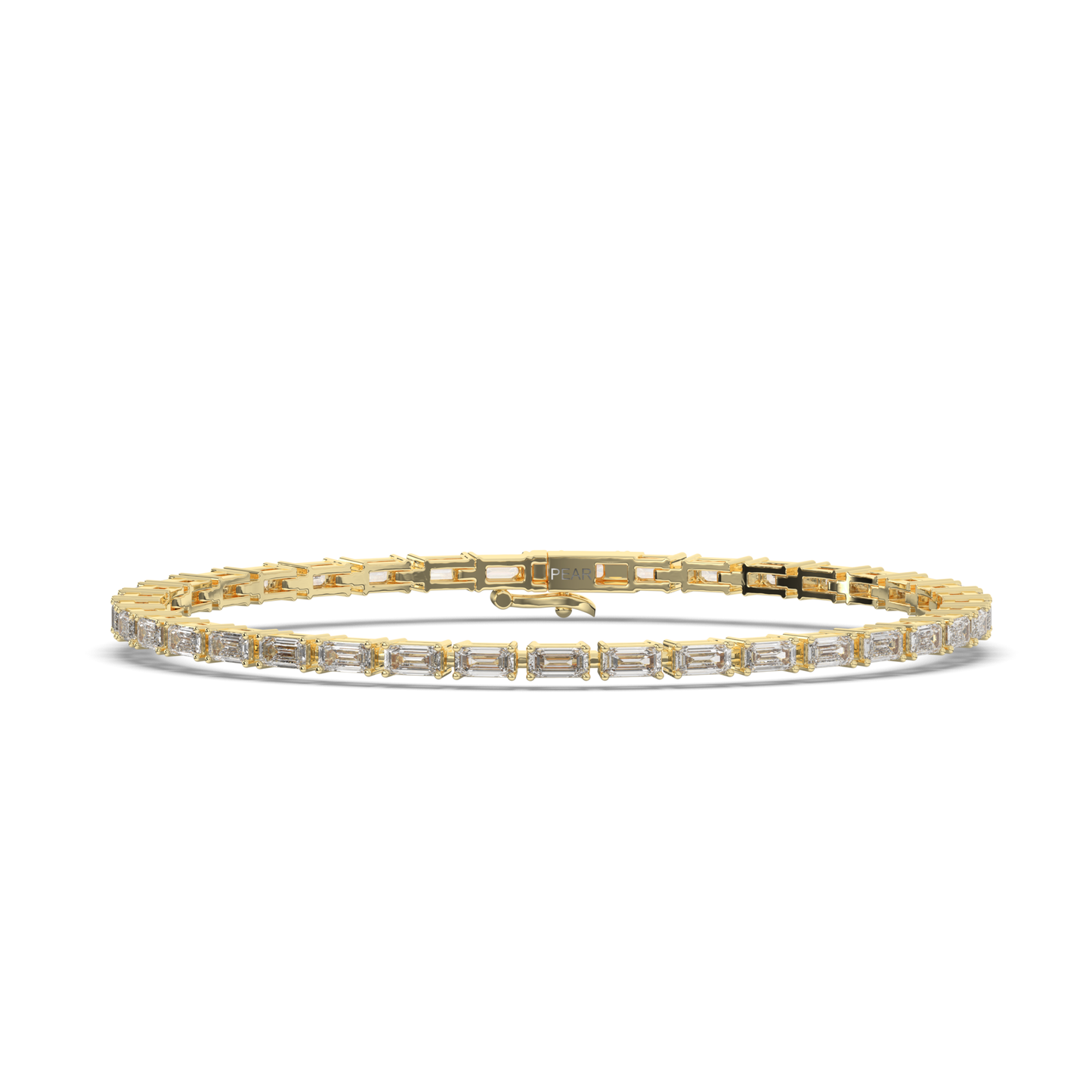 Bold Sleeping Emerald Lab-grown Diamond Tennis Bracelet - Pear Jewels
