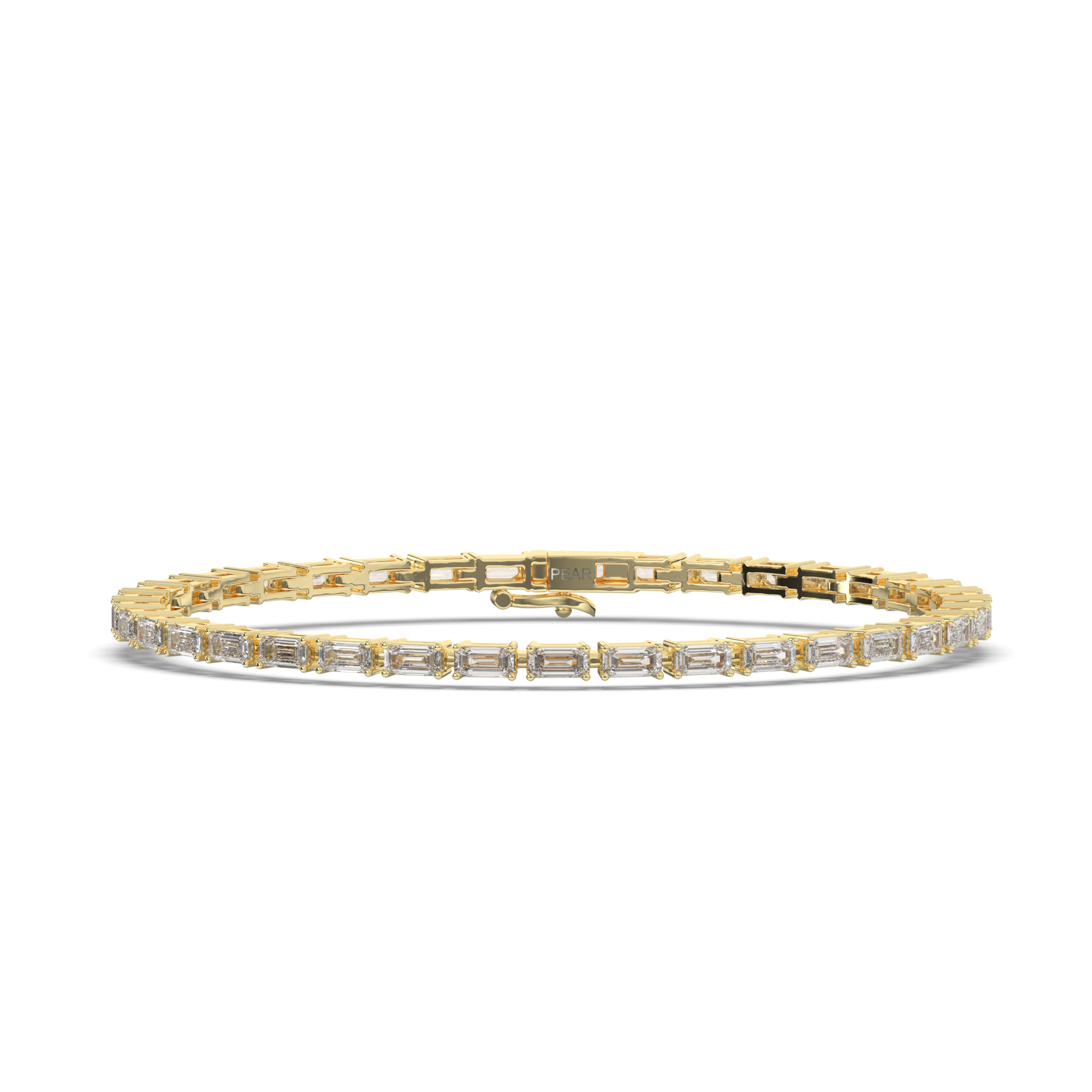 Bold Sleeping Emerald Lab-grown Diamond Tennis Bracelet - Pear Jewels