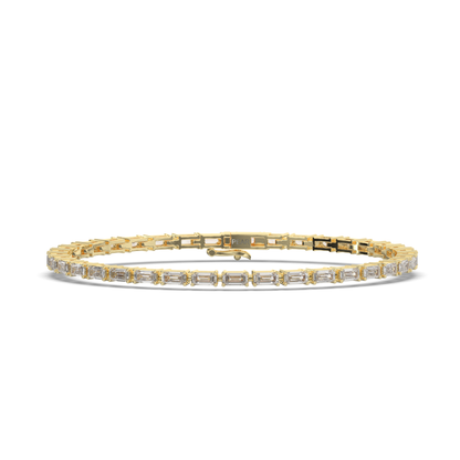 Bold Sleeping Emerald Lab-grown Diamond Tennis Bracelet - Pear Jewels
