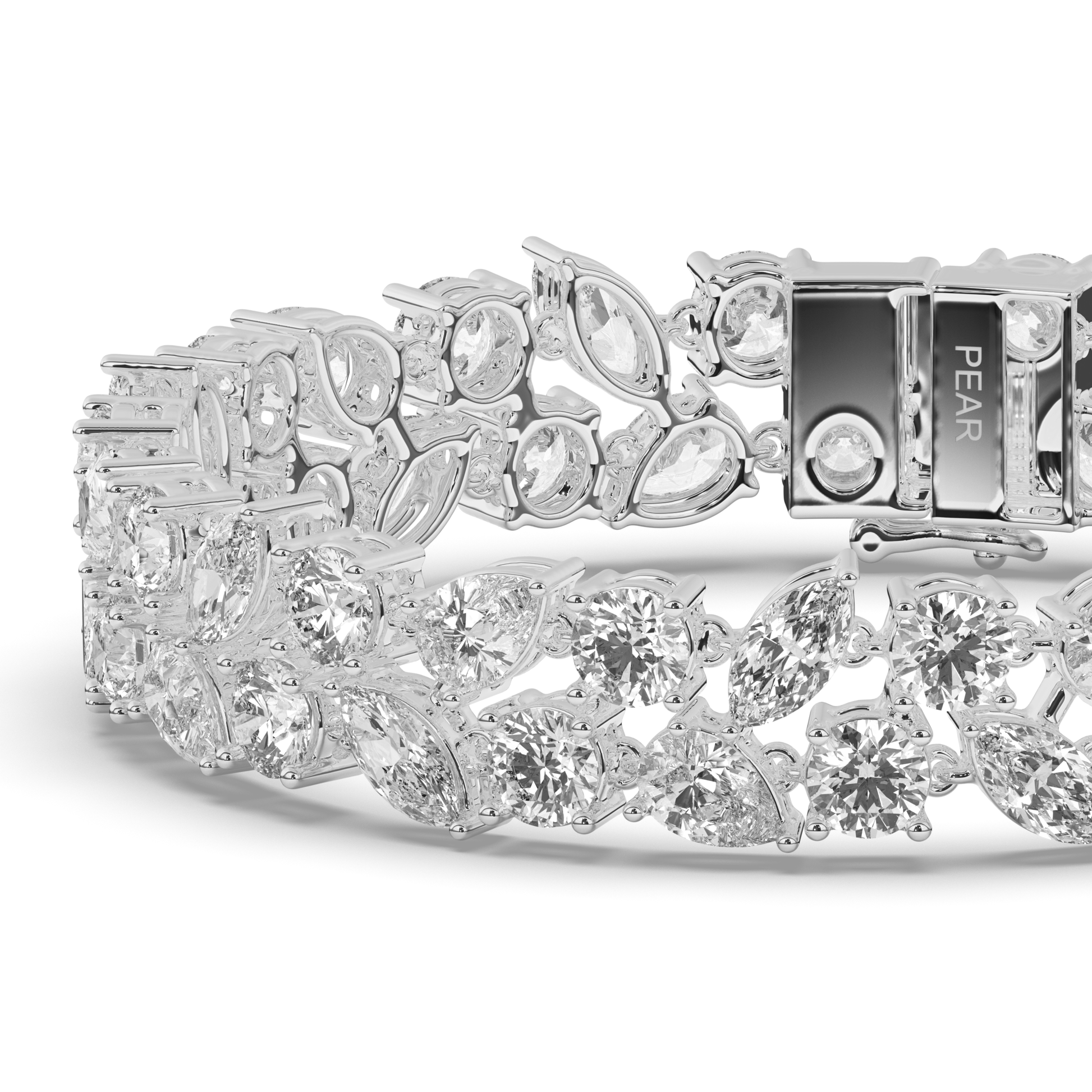 Bridal Lab-grown Diamond Tennis Bracelet - Pear Jewels