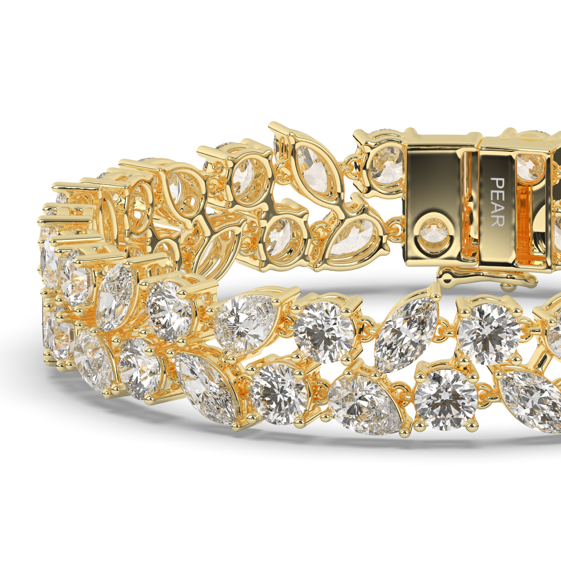 Bridal Lab-grown Diamond Tennis Bracelet - Pear Jewels