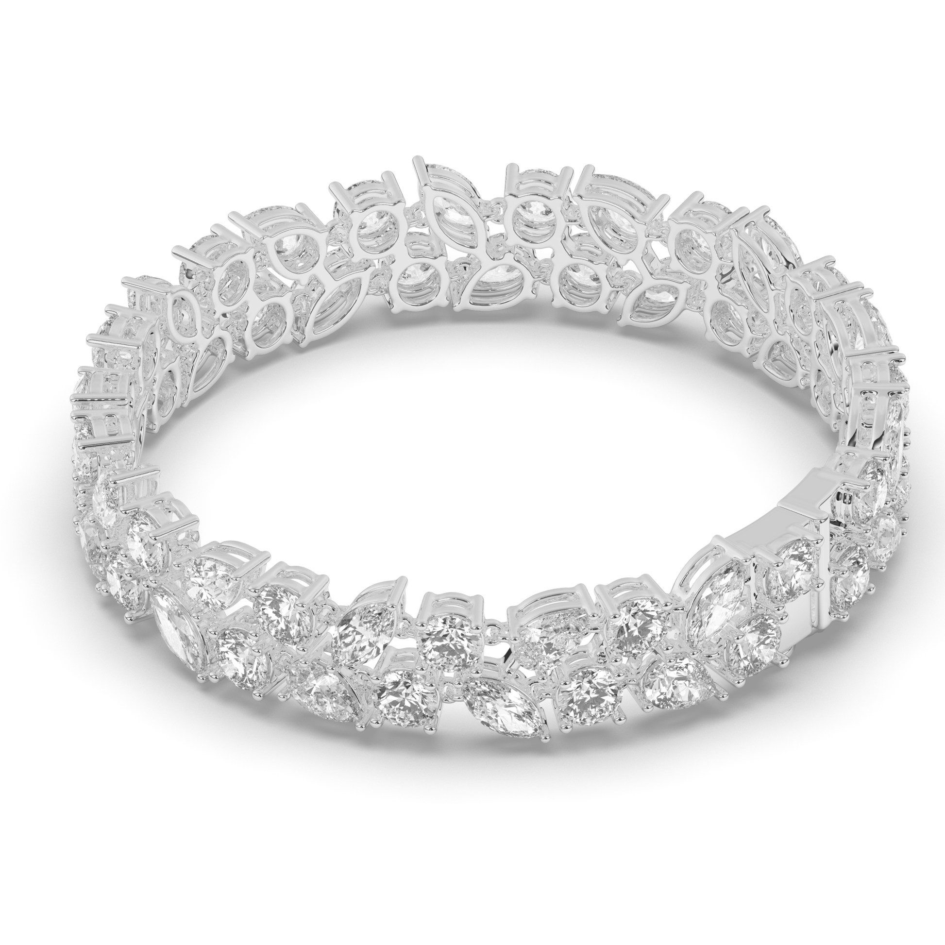 Bridal Lab-grown Diamond Tennis Bracelet - Pear Jewels