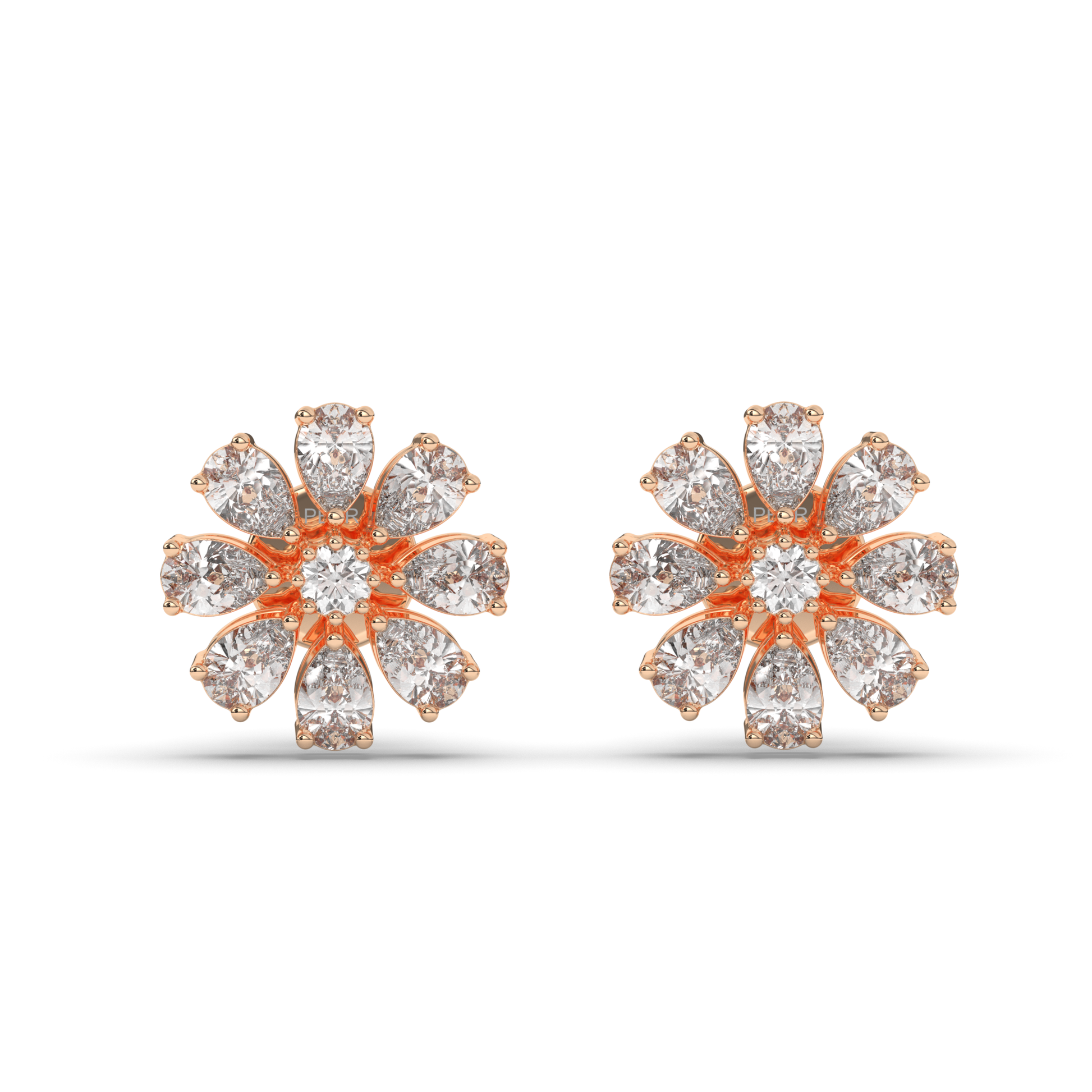Charming Pear & Round Lab-Grown Diamond Dangle Earrings - Pear Jewels