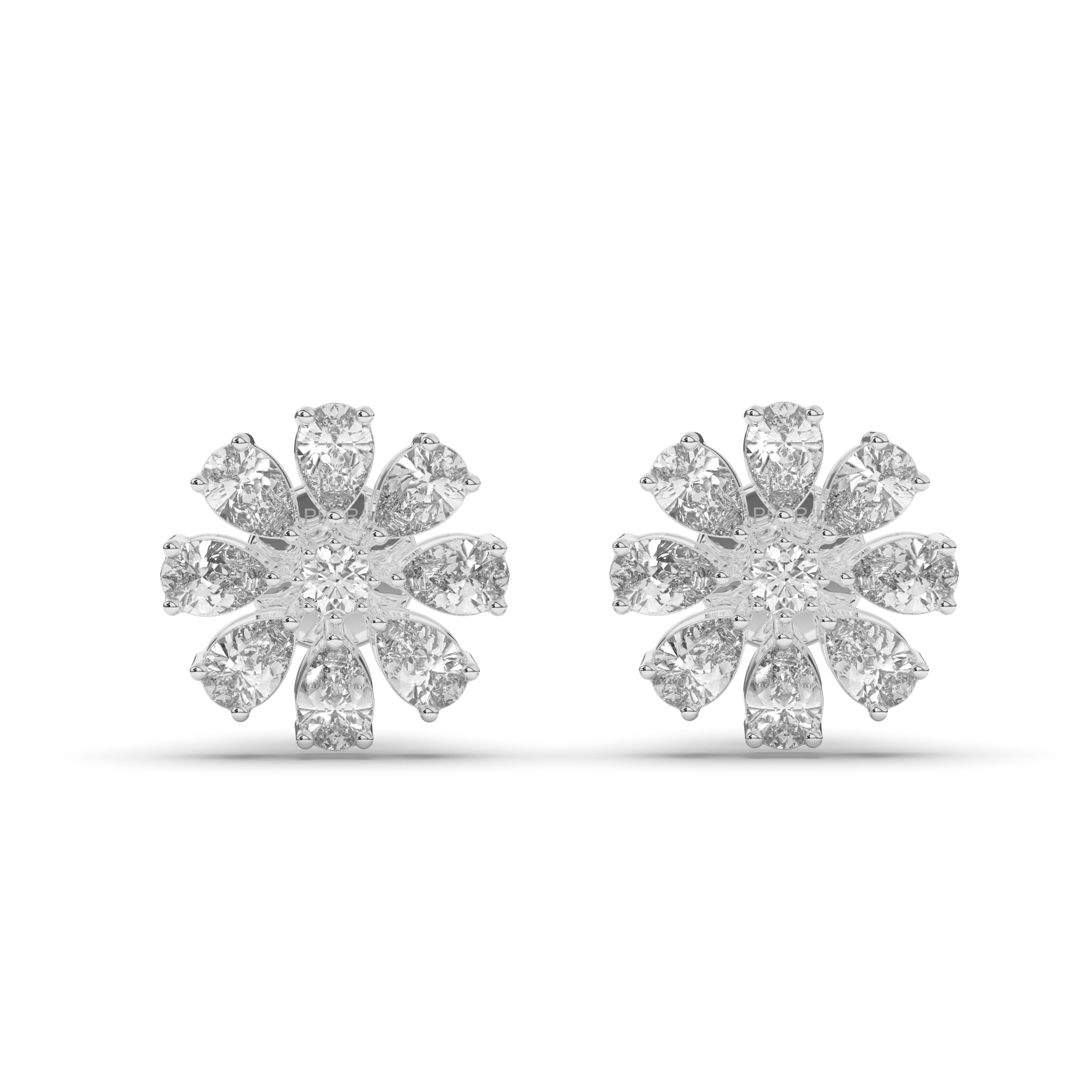Charming Pear & Round Lab-Grown Diamond Dangle Earrings - Pear Jewels