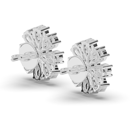 Charming Pear & Round Lab-Grown Diamond Dangle Earrings - Pear Jewels
