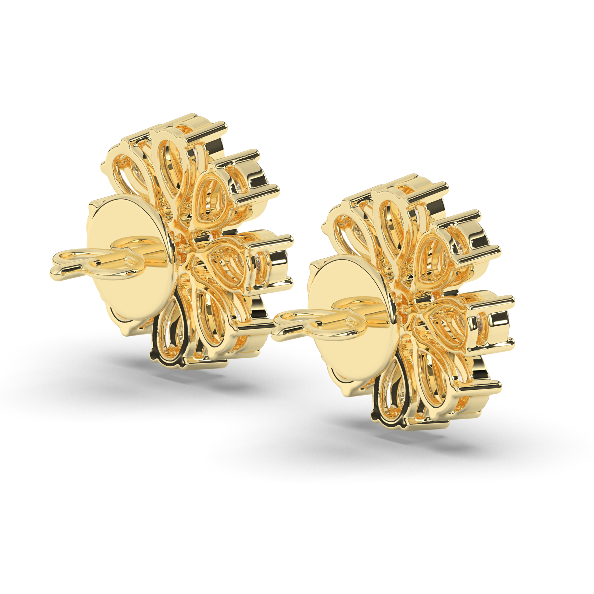 Charming Pear & Round Lab-Grown Diamond Dangle Earrings - Pear Jewels