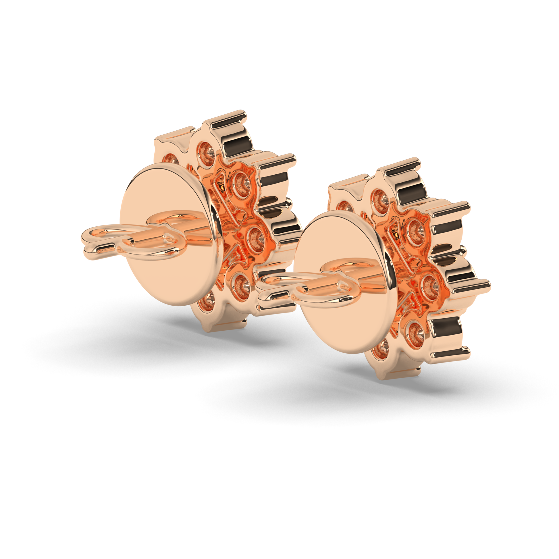 Chic Cluster Round & Princess Lab-Grown Diamond Earrings - Pear Jewels