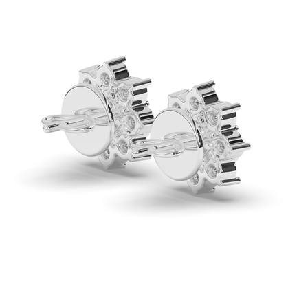 Chic Cluster Round & Princess Lab-Grown Diamond Earrings - Pear Jewels