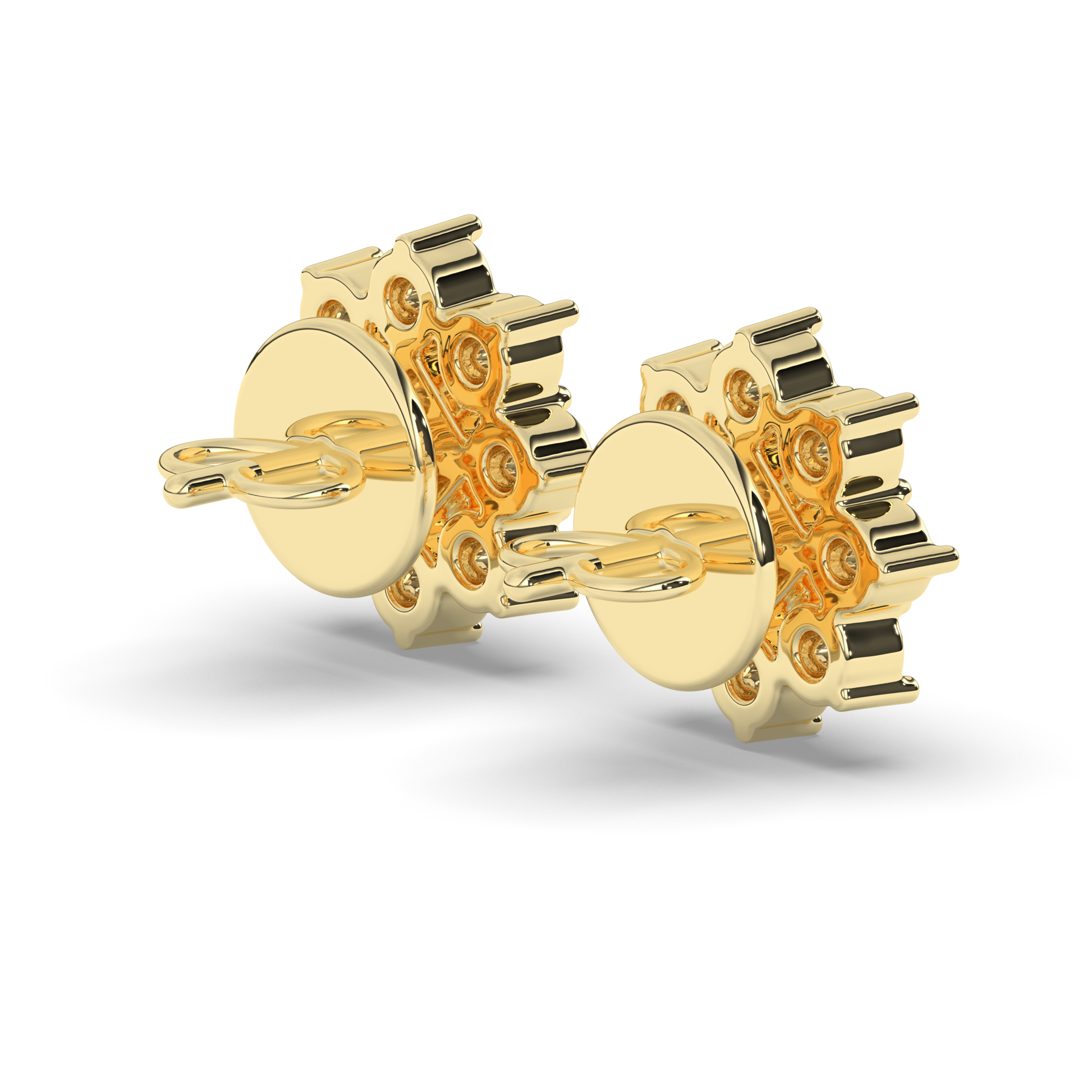 Chic Cluster Round & Princess Lab-Grown Diamond Earrings - Pear Jewels