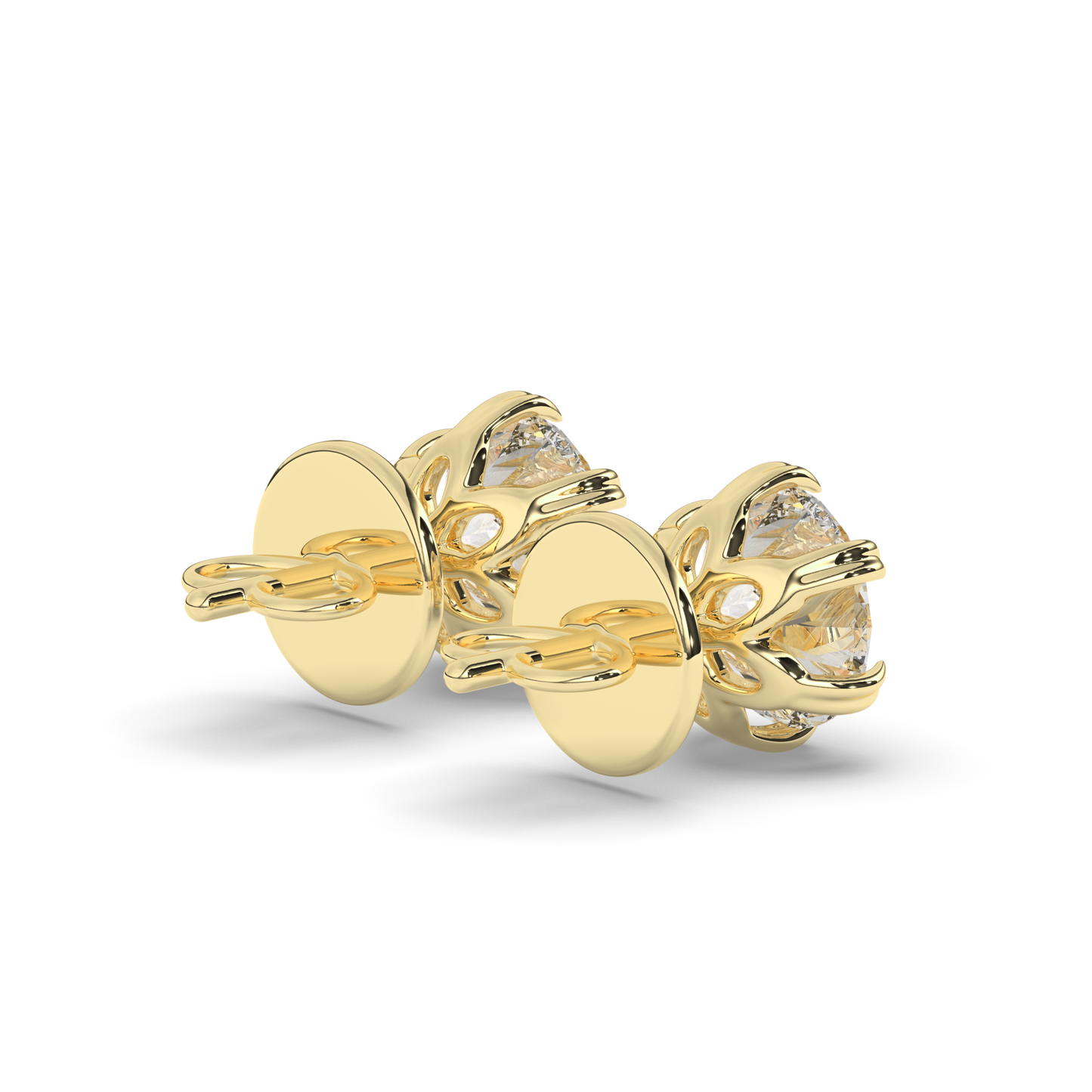 Classic Round Prong-Set Solitaire Lab-Grown Diamond Stud Earrings - Pear Jewels