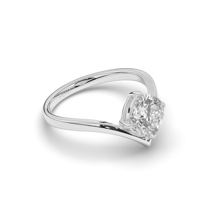 Cushion Lab-Grown Diamond Solitaire Ring - Pear Jewels