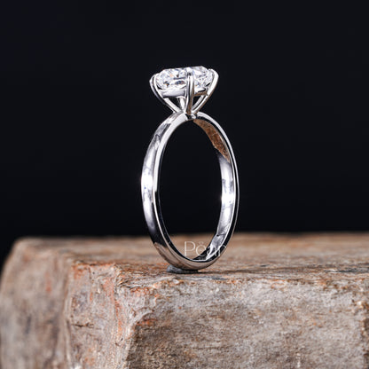 Cushion Solitaire Lab Grown Diamond Ring - Pear Jewels