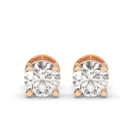 Elegant Round Lab-Grown Diamond Solitaire Studs - Pear Jewels