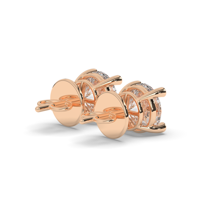 Elegant Round Lab-Grown Diamond Solitaire Studs - Pear Jewels