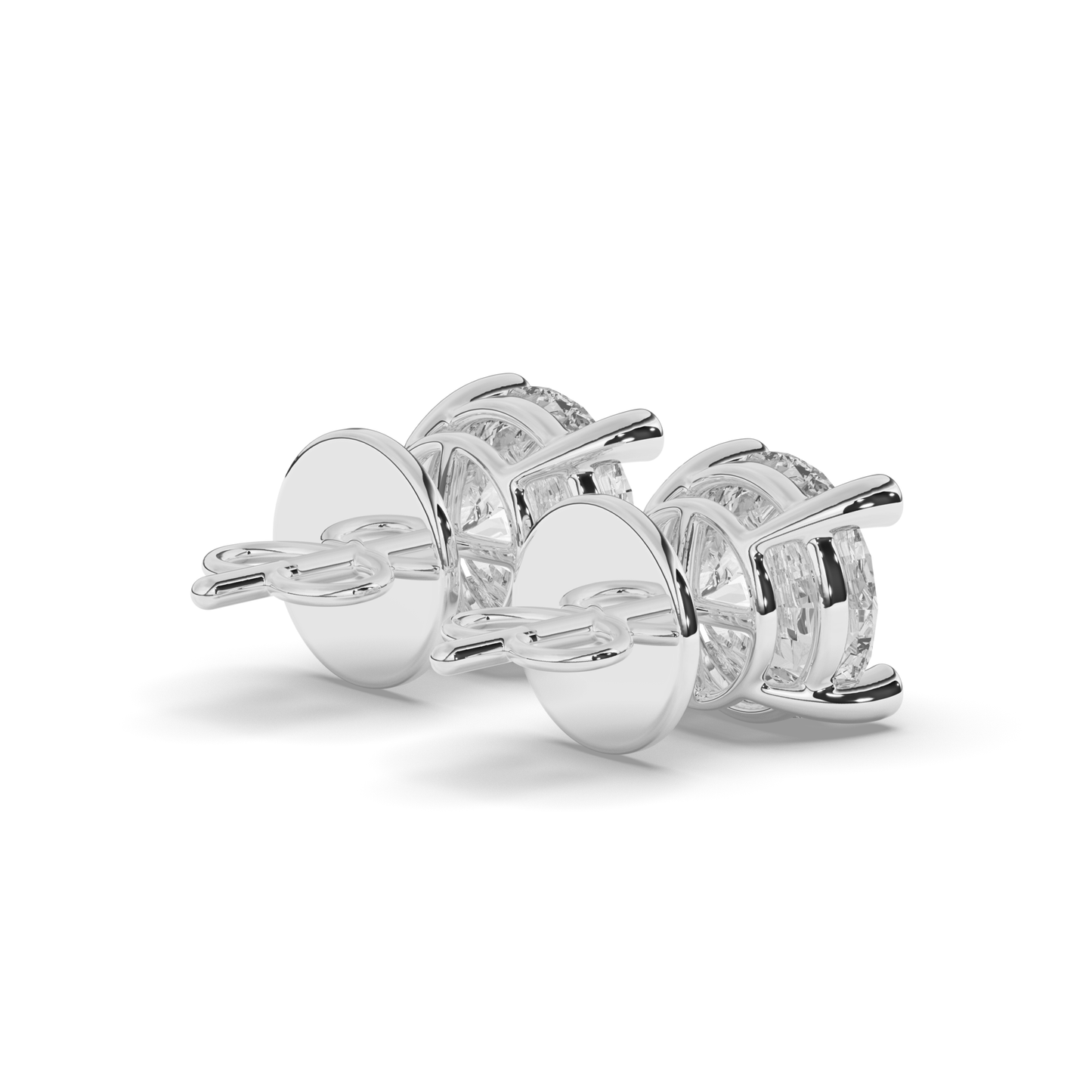 Elegant Round Lab-Grown Diamond Solitaire Studs - Pear Jewels