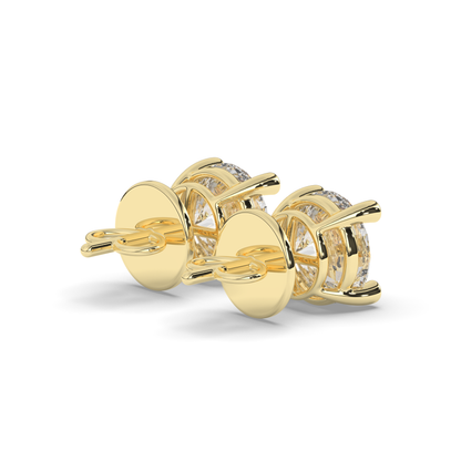 Elegant Round Lab-Grown Diamond Solitaire Studs - Pear Jewels