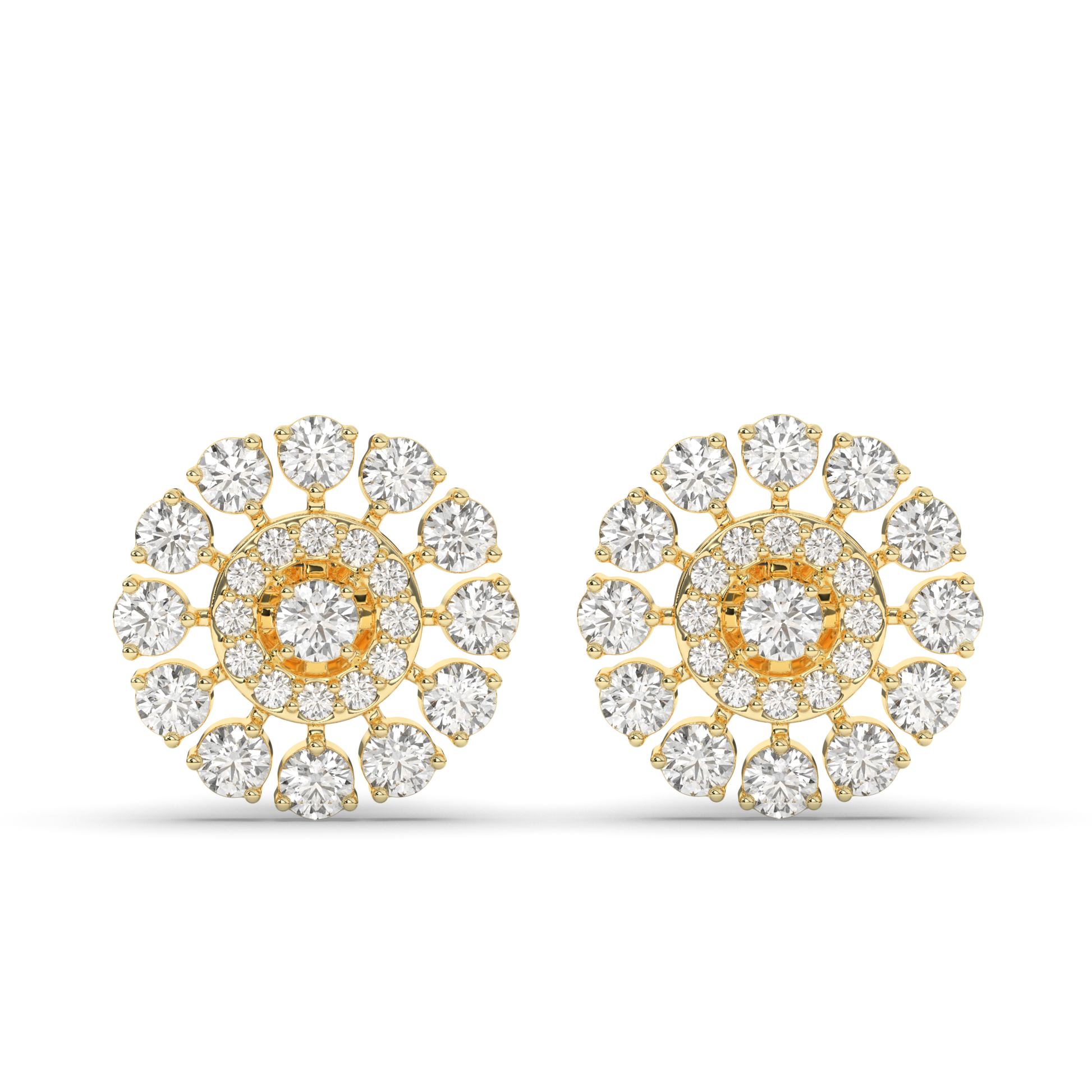 Ethereal Sparkle Round Lab-Grown Diamond Earrings - Pear Jewels
