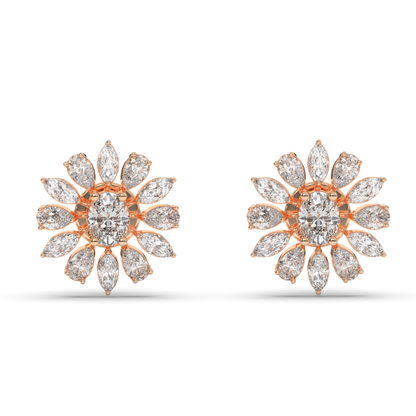 Exquisite Mixed Shape Lab-Grown Diamond Cluster Earrings - Pear Jewels