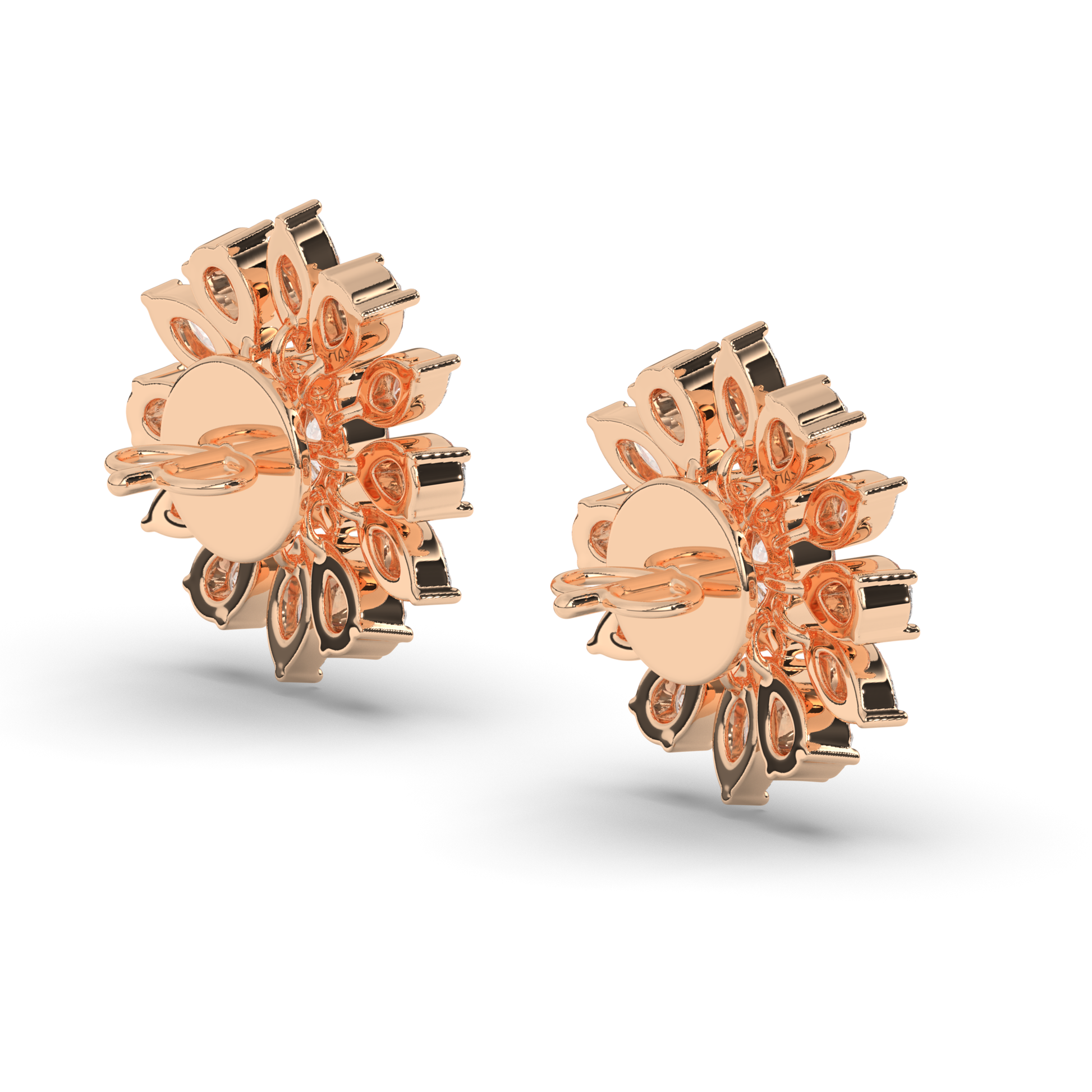Exquisite Mixed Shape Lab-Grown Diamond Cluster Earrings - Pear Jewels