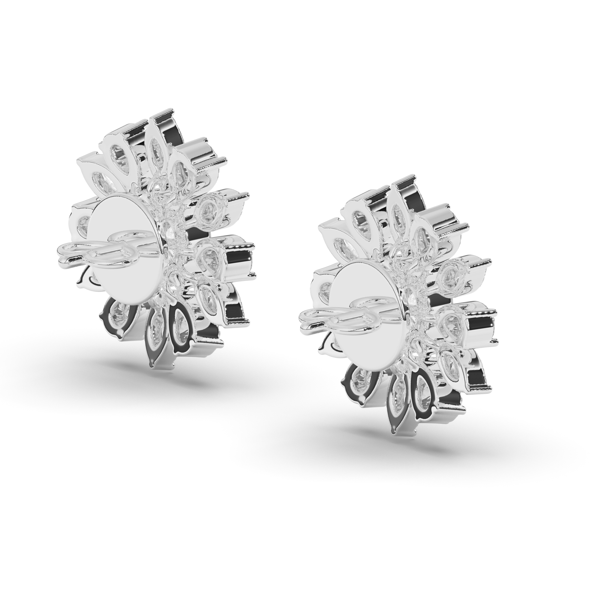 Exquisite Mixed Shape Lab-Grown Diamond Cluster Earrings - Pear Jewels