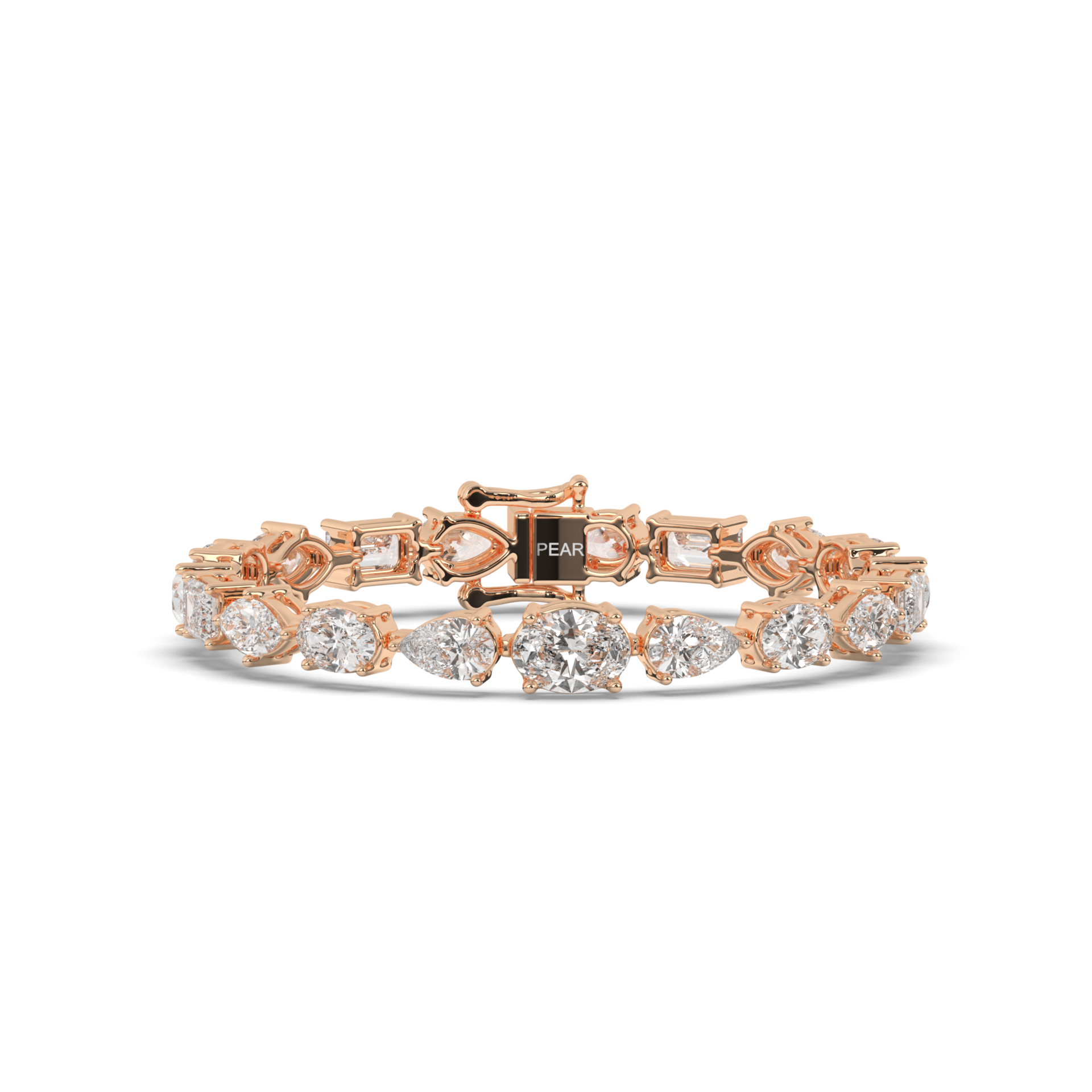Fancy Lab-grown Diamond Straight Line Tennis Bracelet - Pear Jewels