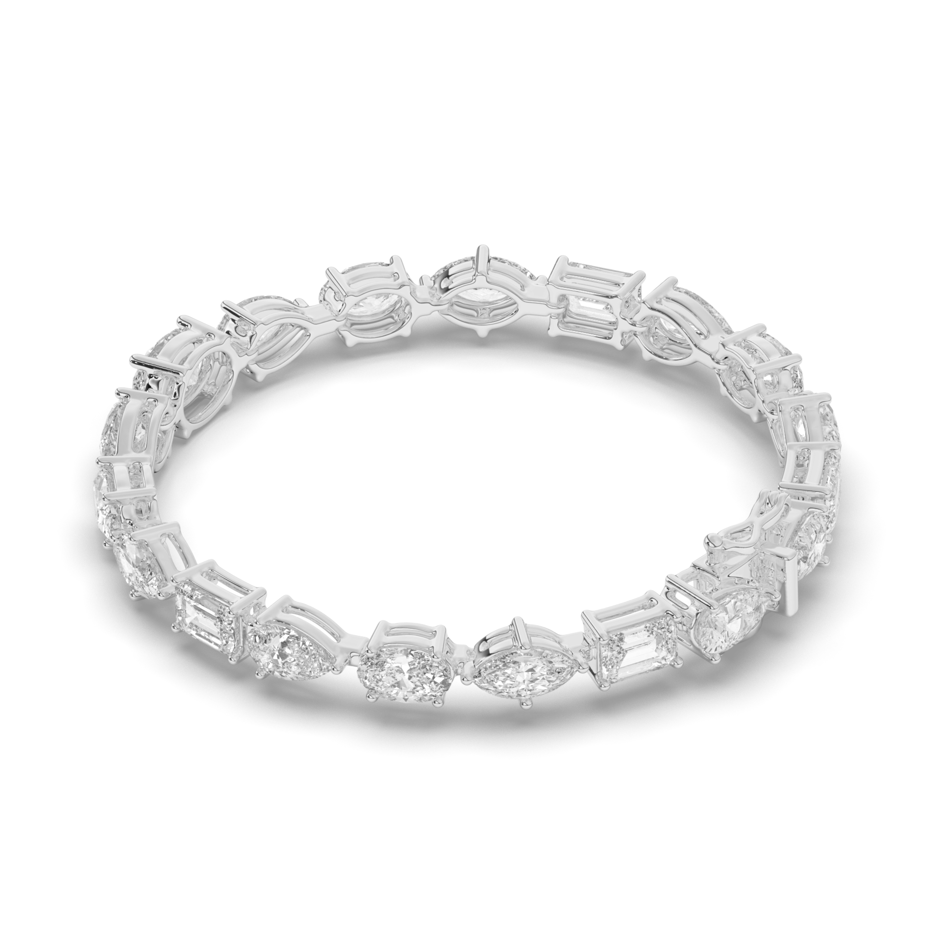 Fancy Lab-grown Diamond Straight Line Tennis Bracelet - Pear Jewels