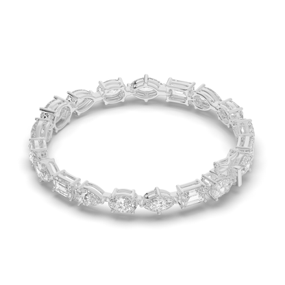 Fancy Lab-grown Diamond Straight Line Tennis Bracelet - Pear Jewels