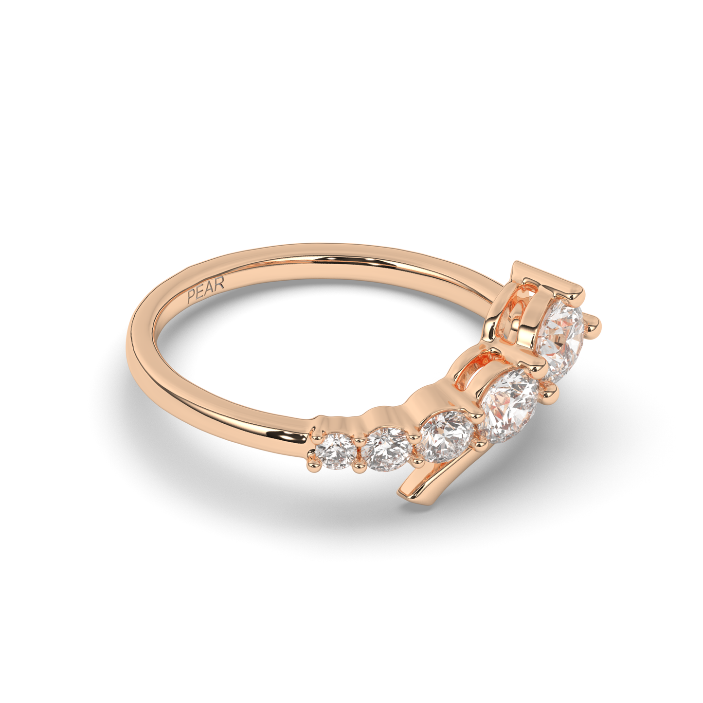 Five Stone Round Diamond Ring - Pear Jewels
